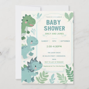 Dinosaurier Baby Jungen Shower Editierbare Karte f