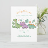 Dinosaurier-Baby-Party-Einladung für Junge oder Mä Einladung (Stehend Vorderseite)