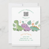 Dinosaurier-Baby-Party-Einladung für Junge oder Mä Einladung (Rückseite)