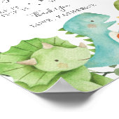 Dinosaurier Baby Shower Foto Gästebuch Unterschrif (Ecke)