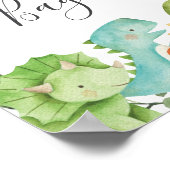 Dinosaurier Baby Shower Guess Was ist im Bag Game? Poster (Ecke)
