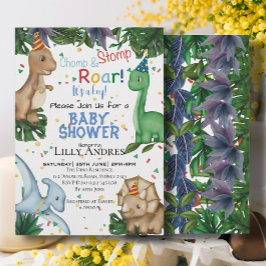 Dinosaurier Baby Shower Party | Stomp Chomp Roar! Einladung