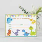 Dinosaurier-Babydusche Einladung (Stehend Vorderseite)
