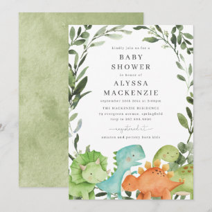 Dinosaurier Babydusche Einladung