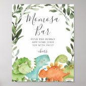 Dinosaurier Babydusche Mimosa Bar Sign Poster (Vorne)