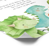 Dinosaurier Babydusche schätzt das süße Mess-Zeich Poster (Ecke)