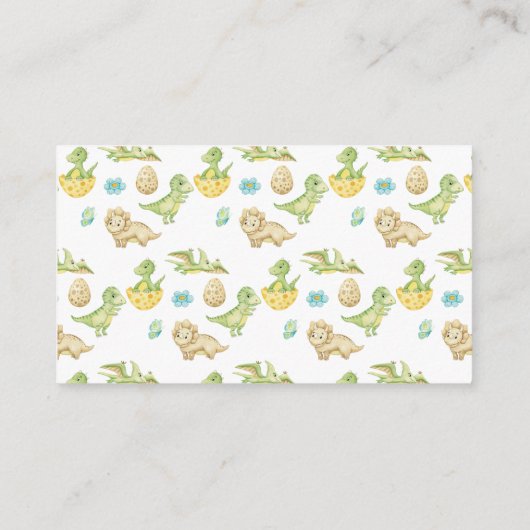 Dinosaurier Babydusche schätzt wie viele Kanadier Begleitkarte (Rückseite)