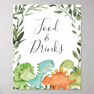 Dinosaurier Babydusche - Unterschrift Poster