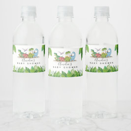 Dinosaurier-Babydusche Wasserflasche-Etikett Wasserflaschenetikett