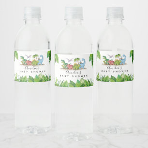 Dinosaurier-Babydusche Wasserflasche-Etikett Wasserflaschenetikett