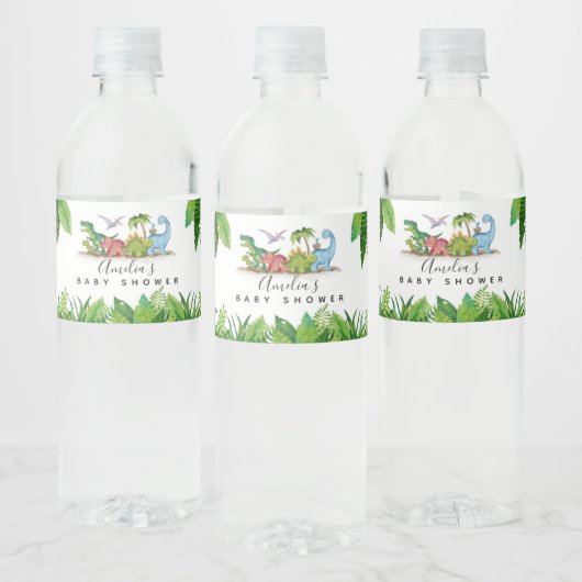 Dinosaurier-Babydusche Wasserflasche-Etikett Wasserflaschenetikett (Flaschen)