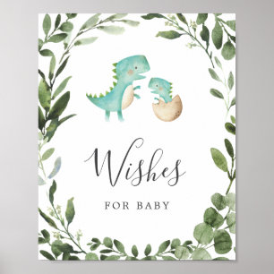 Dinosaurier Babydusche wünscht Babysignatur Poster