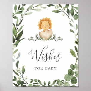 Dinosaurier Babydusche wünscht Babysignatur Poster