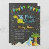 Dinosaurier-Babypartyeinladung Einladung (Vorne/Hinten)