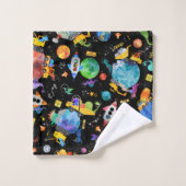 Dinosaurier Bau Crew Außenraumastronauten Badhandtuch Set (Waschlappen)