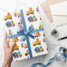 Dinosaurier Bau Crew Geburtstagsparty Geschenkpapier