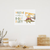 Dinosaurier Bau Party Begrüßungszeichen Poster (Küche)