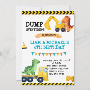 Dinosaurier Bauparty-Einladung Einladung
