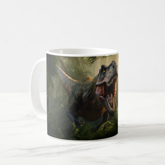 Dinosaurier, Beängstigend und Niedlich, Version 1 Kaffeetasse (Vorderseite Links)