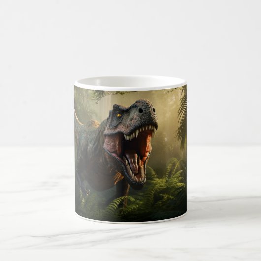 Dinosaurier, Beängstigend und Niedlich, Version 1 Kaffeetasse (Mittel)