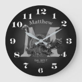 Dinosaurier - Beginn und Datum Große Wanduhr (Vorderseite)