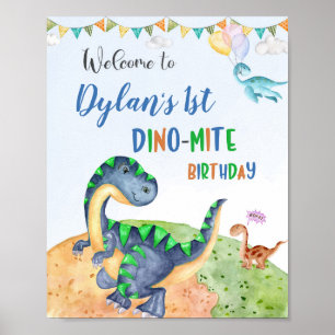 Dinosaurier Begrüßungsschild Party Dino-mite Party Poster