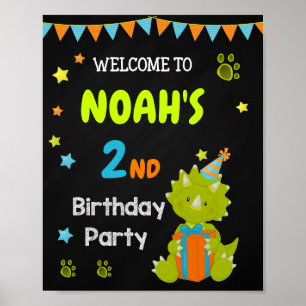 Dinosaurier Begrüßungsschild Party Dino Poster