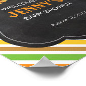 Dinosaurier Begrüßungszeichen Babydusche Poster (Ecke)