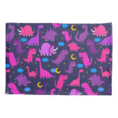 Dinosaurier bei nachts rosa Lila Mädchen Personali Kissenbezug (Rückseite)