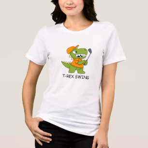 Dinosaurier beim Golfspielen Dinosaurier Golf Shir Tri-Blend Shirt