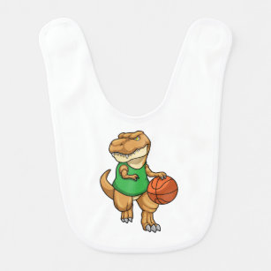 Dinosaurier beim Sport mit Basketball Babylätzchen