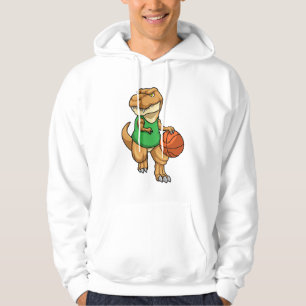 Dinosaurier beim Sport mit Basketball Hoodie