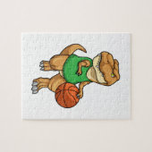 Dinosaurier beim Sport mit Basketball Puzzle (Horizontal)