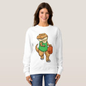 Dinosaurier beim Sport mit Basketball Sweatshirt (Vorne ganz)
