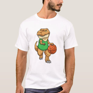 Dinosaurier beim Sport mit Basketball T-Shirt