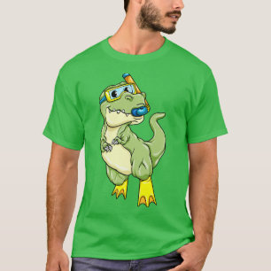Dinosaurier beim Tauchen mit Schwimmbrille T-Shirt