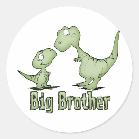 Dinosaurier Big Brother Runder Aufkleber (Vorderseite)