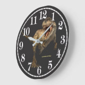 Dinosaurier-Bild für runde (große) Wall-Uhr Große Wanduhr (Winkel)