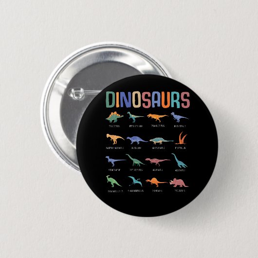 Dinosaurier Bildung Triceratops Stegosaurus Trex Button (Vorne & Hinten)