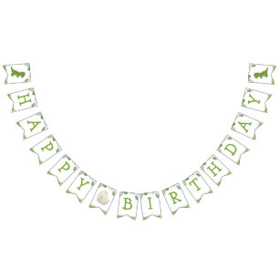Dinosaurier Birthday Aquarell Gelb Wimpelkette