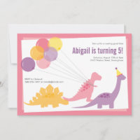 Dinosaurier Birthday Balloon Pink Lila Party