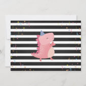 Dinosaurier Birthday Chalkboard Pink Dino Party Fo Einladung (Rückseite)