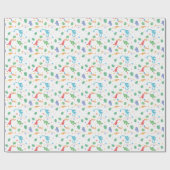 Dinosaurier Birthday farbenfroh Niedlich Geschenkpapier (Flach)