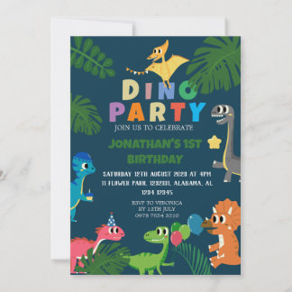 Dinosaurier Birthday Simple First Birthday Baby Fo Einladung