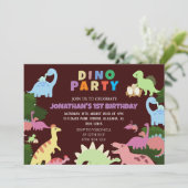 Dinosaurier Birthday Simple Niedlich First Birthda Einladung (Stehend Vorderseite)