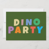 Dinosaurier Birthday Simple Niedlich First Birthda Einladung (Rückseite)