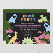 Dinosaurier Birthday Simple Niedlich First Birthda Einladung (Vorne/Hinten)