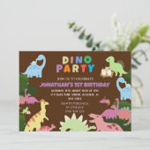 Dinosaurier Birthday Simple Niedlich First Birthda Einladung (Stehend Vorderseite)