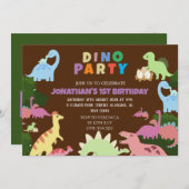 Dinosaurier Birthday Simple Niedlich First Birthda Einladung (Vorne/Hinten)
