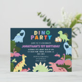 Dinosaurier Birthday Simple Niedlich First Birthda Einladung (Stehend Vorderseite)